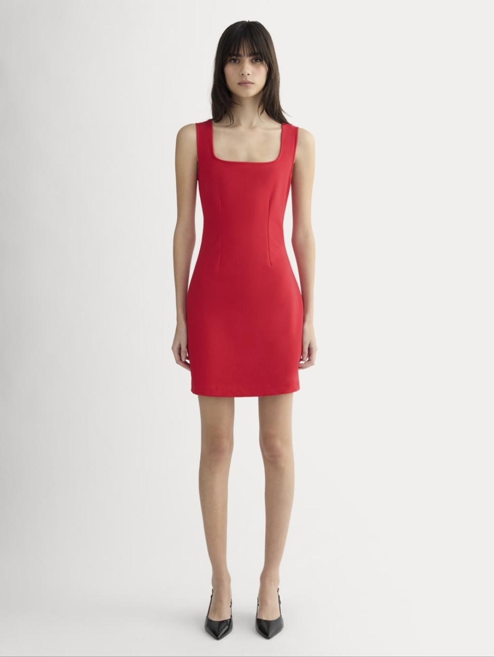 NWT Everlane Dream Square Neck Dress Classic Red Women's XL Sleeveless Cocktail